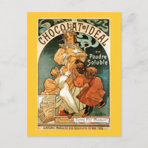 Alphonse (Alfons) Mucha Chocolat Ideal Postcard