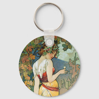 Alphonse (Alfons) Mucha: Cognac - Art Nouveau Key Ring