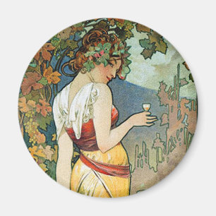Alphonse (Alfons) Mucha: Cognac - Art Nouveau Magnet