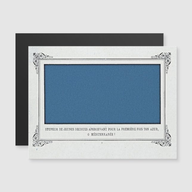 Alphonse Allais, April Fools, Blue, Abstract Art Magnetic Invitation (Front/Back)