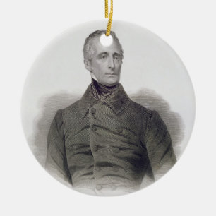 Alphonse de Lamartine, engraved by Pierre Pelee (1 Ceramic Ornament