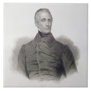 Alphonse de Lamartine, engraved by Pierre Pelee (1 Ceramic Tile
