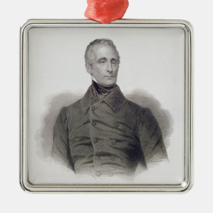 Alphonse de Lamartine, engraved by Pierre Pelee (1 Metal Ornament