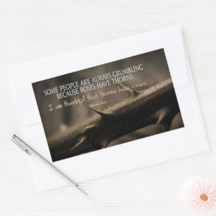 Alphonse Karr Inspirational Quote "Roses & thorns" Rectangular Sticker