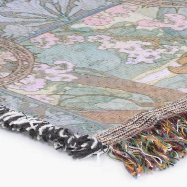Alphonse Maria Mucha – Art Nouveau Throw Blanket (Corner)