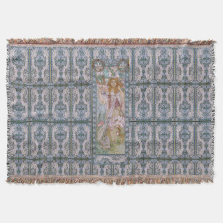 Alphonse Maria Mucha – Art Nouveau Throw Blanket