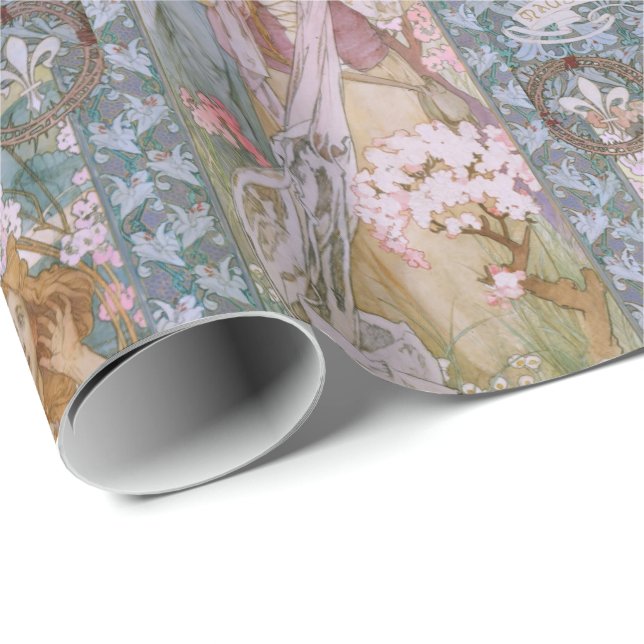 Alphonse Maria Mucha - White Star Art Nouveau Wrapping Paper (Roll Corner)
