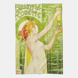 Alphonse Mucha Absinthe Robette Kitchen Towel