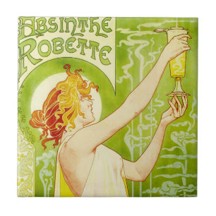 Alphonse Mucha Absinthe Robette Tile