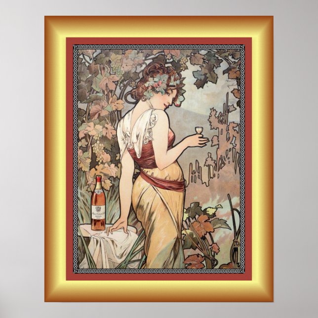 Alphonse Mucha ~ Affiche Cognac ~ Cognac Poster ~ (Front)