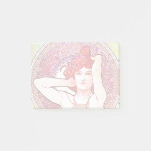 Alphonse Mucha Amethyst Floral Vintage Art Nouveau Post-it Notes