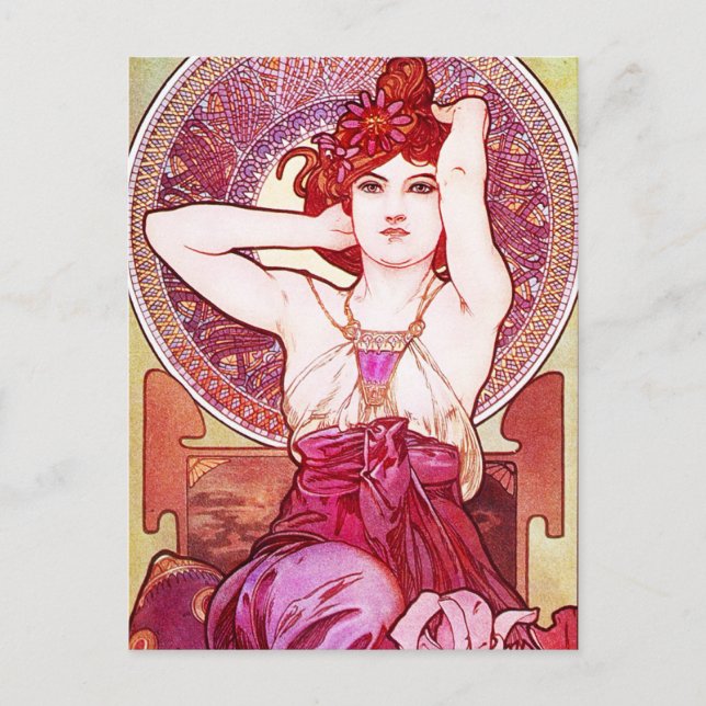 Alphonse Mucha Amethyst Postcard (Front)