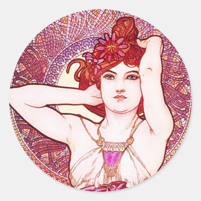 Alphonse Mucha Amethyst Stickers (Front)