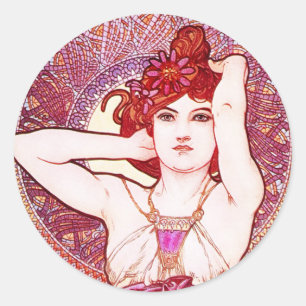 Alphonse Mucha Amethyst Stickers