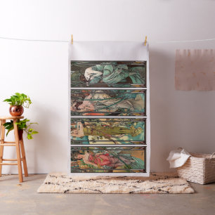 Alphonse Mucha art, art nouveau,vintage,females,be Fabric