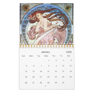 Alphonse Mucha Art Calendar