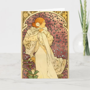 Alphonse Mucha Art Deco Card