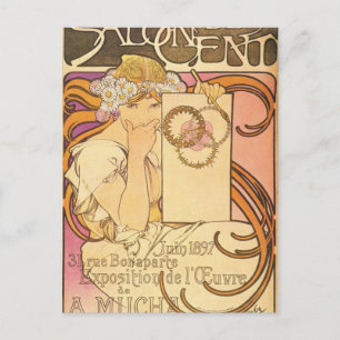 Alphonse Mucha Art Deco Postcard