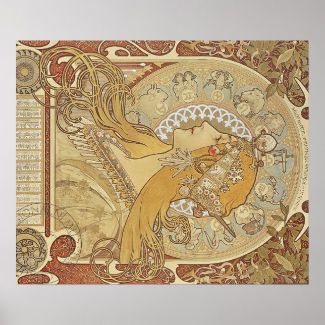 Alphonse Mucha Art Deco Poster (Front)