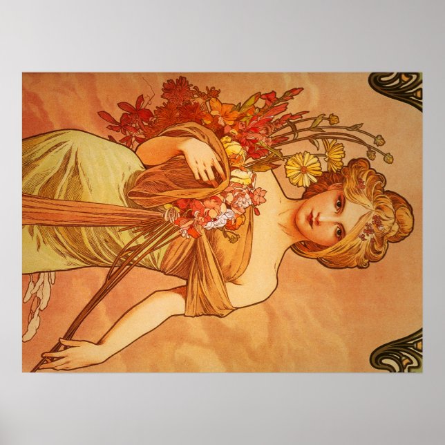 Alphonse Mucha Art Deco Poster (Front)