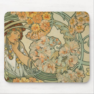 Alphonse Mucha Art Mouse Pad