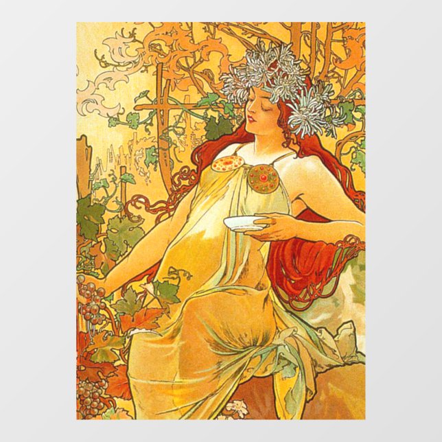 Alphonse Mucha Art Nouveau Autumn (Sheet)