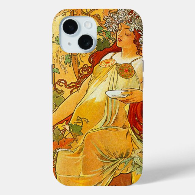 Alphonse Mucha Art Nouveau Autumn Case-Mate iPhone Case (Back)