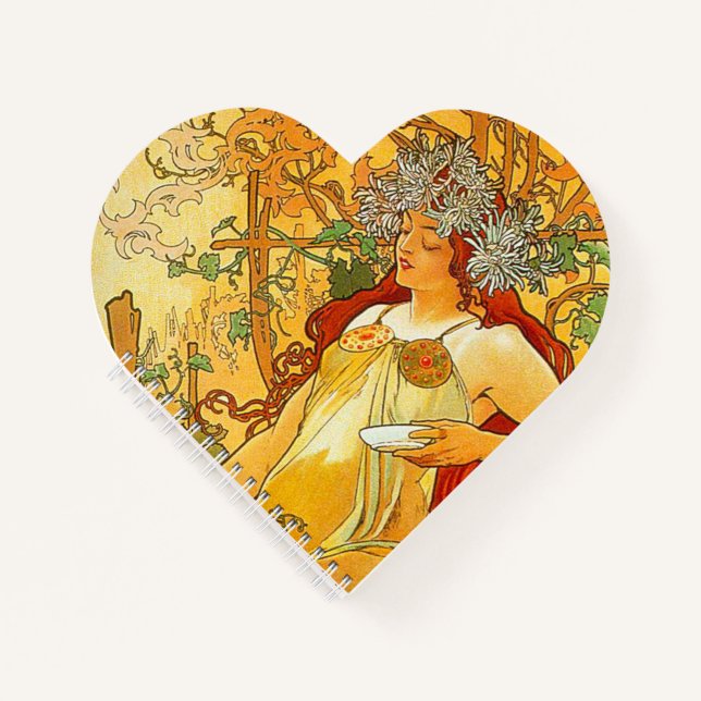 Alphonse Mucha Art Nouveau Autumn Notebook (Front)