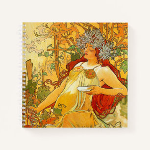 Alphonse Mucha Art Nouveau Autumn Notebook