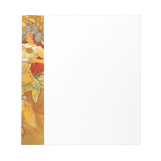 Alphonse Mucha Art Nouveau Autumn Notepad (Front)