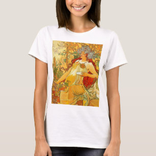 Alphonse Mucha Art Nouveau Autumn T-Shirt