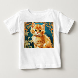 Alphonse Mucha Art Nouveau Cat Baby T-Shirt
