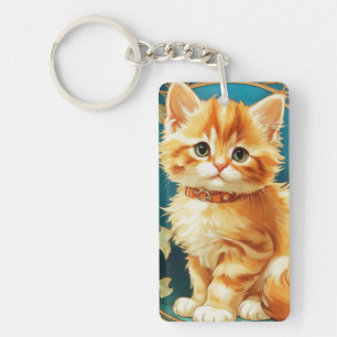 Alphonse Mucha Art Nouveau Cat Key Ring