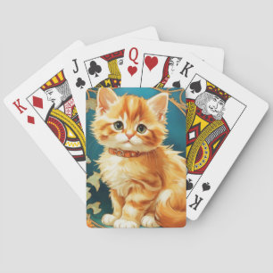 Alphonse Mucha Art Nouveau Cat Playing Cards