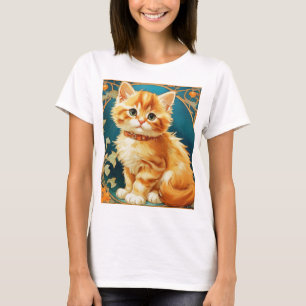 Alphonse Mucha Art Nouveau Cat T-Shirt
