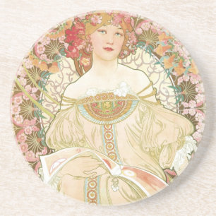 Alphonse Mucha Art Nouveau Coasters