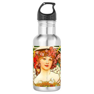 Alphonse Mucha Art Nouveau Daydream 532 Ml Water Bottle