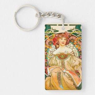 Alphonse Mucha Art Nouveau Daydream Key Ring