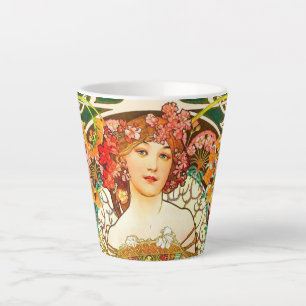 Alphonse Mucha Art Nouveau Daydream Latte Mug