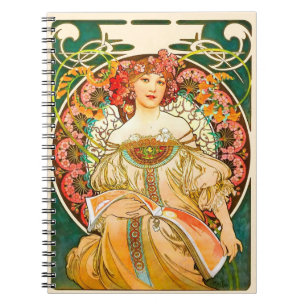 Alphonse Mucha Art Nouveau Daydream Notebook