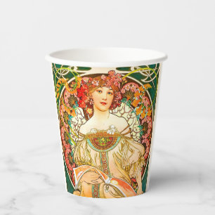 Alphonse Mucha Art Nouveau Daydream Paper Cups