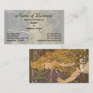 Alphonse Mucha Art Nouveau Job Vintage Poster Business Card