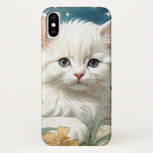 Alphonse Mucha Art Nouveau Kitten iPhone X Case