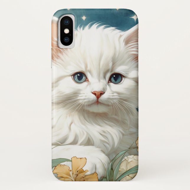 Alphonse Mucha Art Nouveau Kitten Case-Mate iPhone Case (Back)