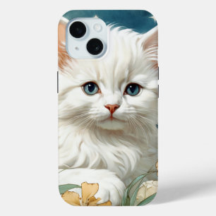 Alphonse Mucha Art Nouveau Kitten iPhone 15 Case
