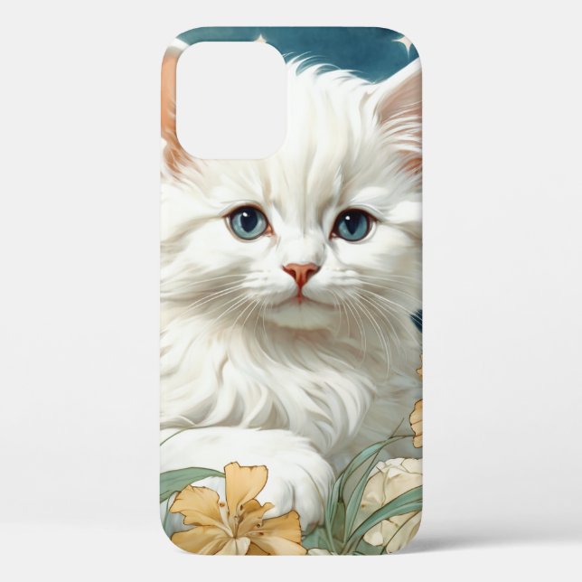 Alphonse Mucha Art Nouveau Kitten Case-Mate iPhone Case (Back)