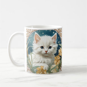 Alphonse Mucha Art Nouveau Kitten Coffee Mug