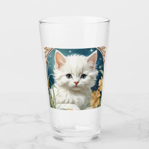 Alphonse Mucha Art Nouveau Kitten Glass