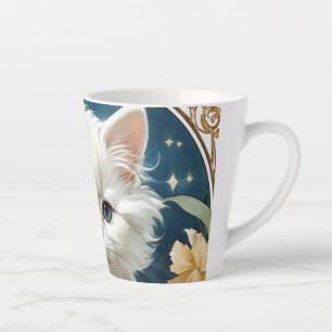 Alphonse Mucha Art Nouveau Kitten Latte Mug