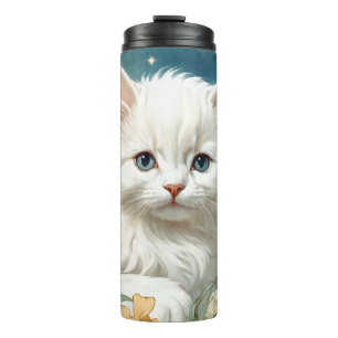 Alphonse Mucha Art Nouveau Kitten Thermal Tumbler